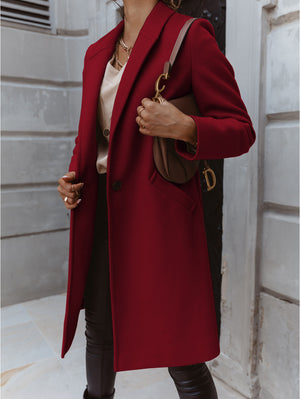 Cappotto Elegante con Collo Revers e Chiusura a Bottone - Giulia