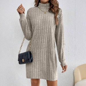 Vestito Donna Invernale Dolcevita in Maglia a Costine  – Chiara