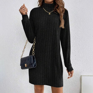 Vestito Donna Invernale Dolcevita in Maglia a Costine  – Chiara