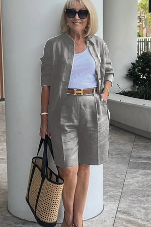 Completo Camicia e Shorts in Lino e Cotone Verona | Eleganza Casual Senza Tempo