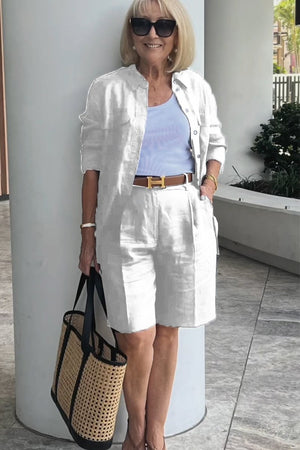 Completo Camicia e Shorts in Lino e Cotone Verona | Eleganza Casual Senza Tempo