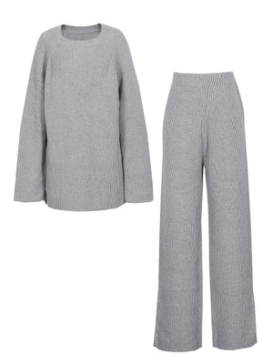 Completo Donna Plissé con Maglia Lunga e Pantaloni a Gamba Larga – Eleganza Fluida e Comfort – Adriana