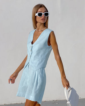 Completo Gilet e Shorts in Lino