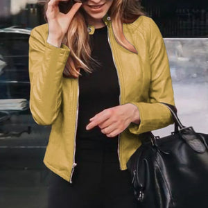 Giacca in Pelle da Donna Invernale Elegante – Slim Fit con Cerniera