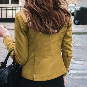 Giacca in Pelle da Donna Invernale Elegante – Slim Fit con Cerniera