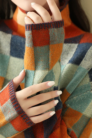 Valerie - Maglione Donna Stampa a Quadri per un'Eleganza Autunnale