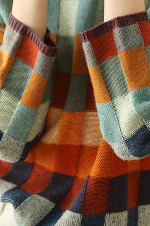 Valerie - Maglione Donna Stampa a Quadri per un'Eleganza Autunnale