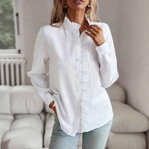 Camicia Joanne a Righe con Detagli a Balze