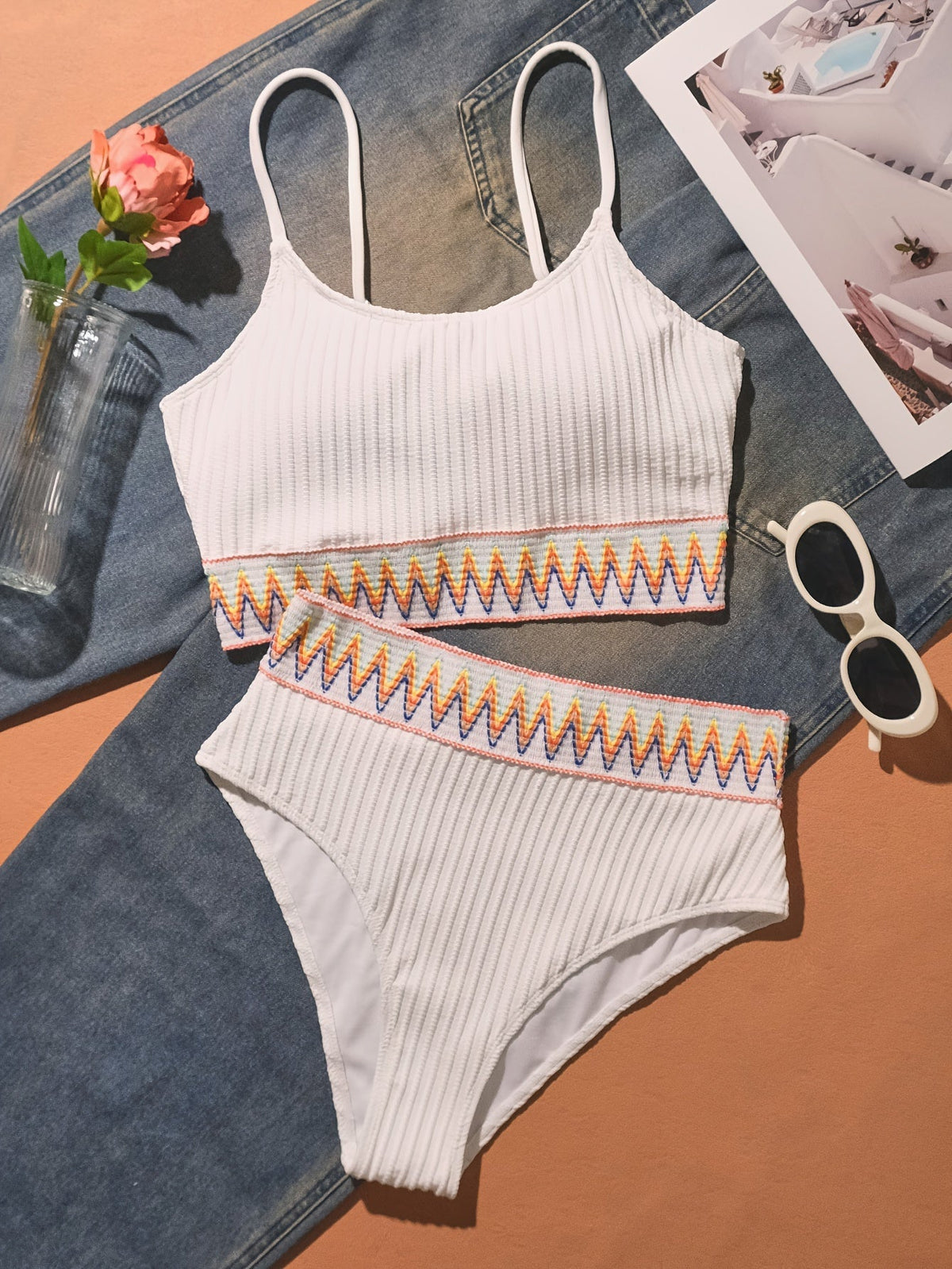 Bikini a Coste - Top e Slip a Vita Alta