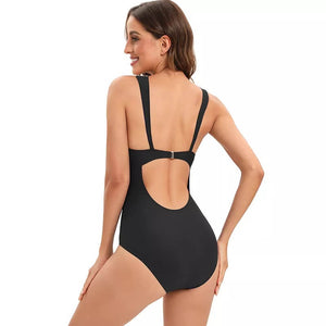 Costume Scollo a V con Dettaglio Dorato