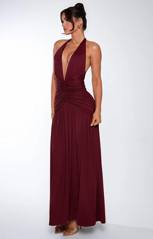 Arianna - Vestito Elegante con Scollo Profondo e Spacco
