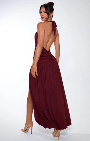 Arianna - Vestito Elegante con Scollo Profondo e Spacco