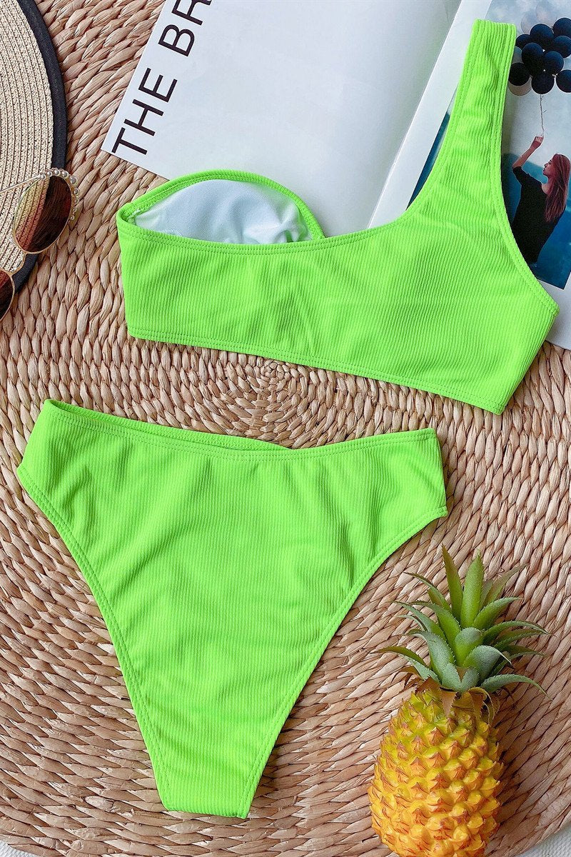 Bikini Diana – Spallina Singola e Slip a Vita Alta Modellante