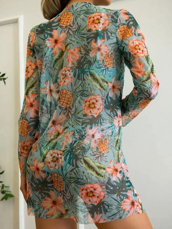 Bikini Floreale 3 in 1 - Top Slip e Camicia