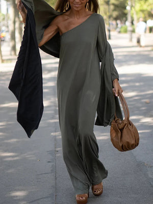 Vestito Lungo Estivo Monospalla – Elegante, Fluido e Perfetto per Ogni Occasione
