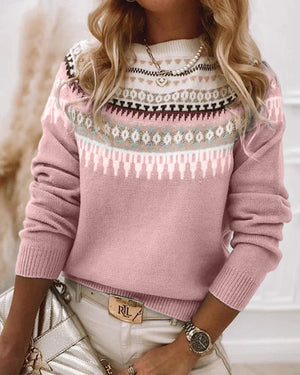 Maria – Pullover in Maglia Stampata Vintage