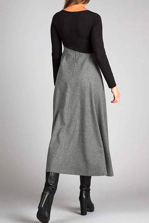 Vestito Lungo Invernale Elegante con Maniche Lunghe - Verona