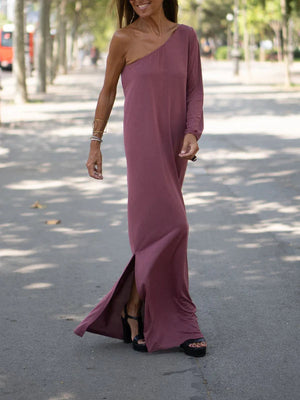 Vestito Lungo Estivo Monospalla – Elegante, Fluido e Perfetto per Ogni Occasione