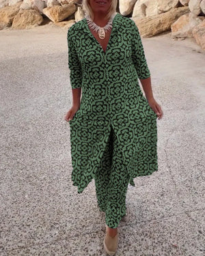 Mira - Set Eleganza Geometrica Camicia e Pantaloni