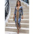 Vestito Midi con Stampa Floreale e Drappeggiato Frontale