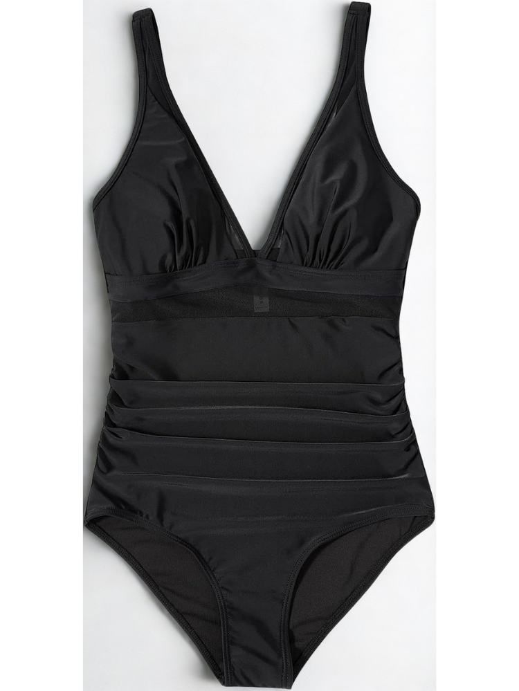 Costume Intero Donna Modellante Vita Alta con Mesh