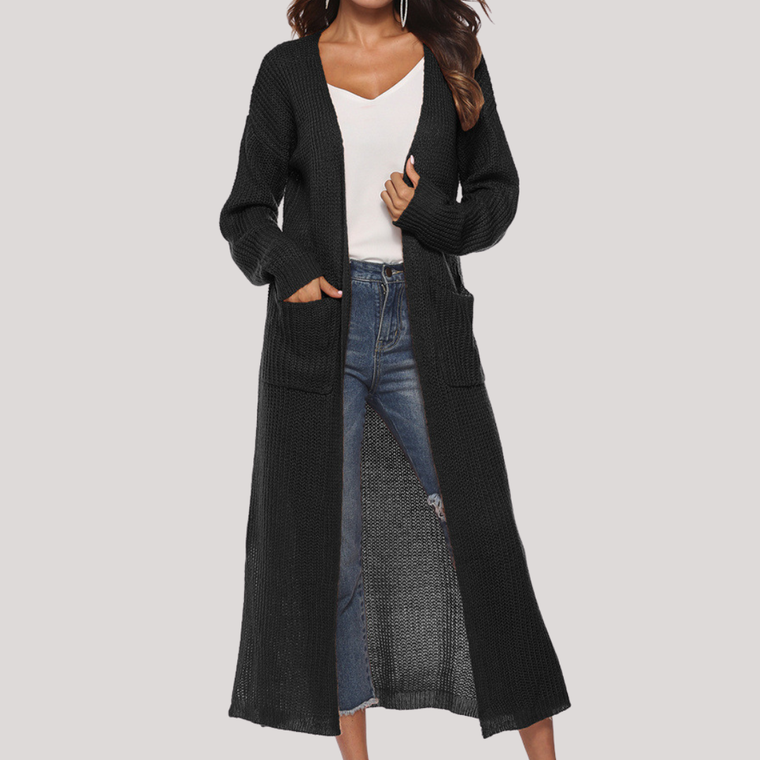 Cardigan Donna Lungo Elegante Alessia – Maglia Morbida e Versatile con Tasche
