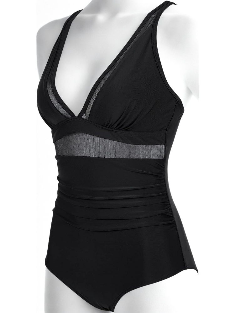 Costume Intero Donna Modellante Vita Alta con Mesh