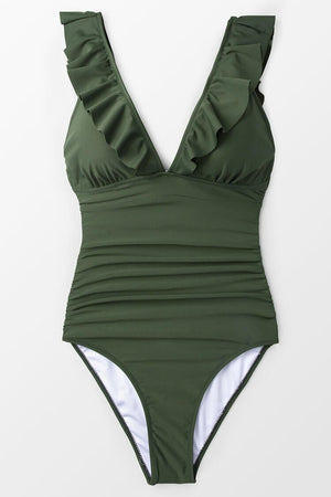 Costume Bella Spalle a Volant e Scollo a V