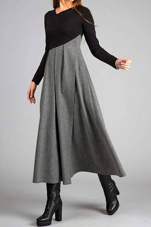 Vestito Lungo Invernale Elegante con Maniche Lunghe - Verona
