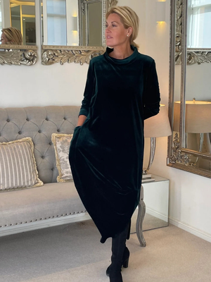 Vestito Invernale Lungo Donna in Velluto – Morbido, Elegante e Caldo – Veronica