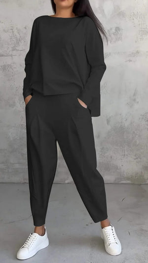 Aurora – Completo Donna Elegante Casual con Blusa e Pantaloni Comodi