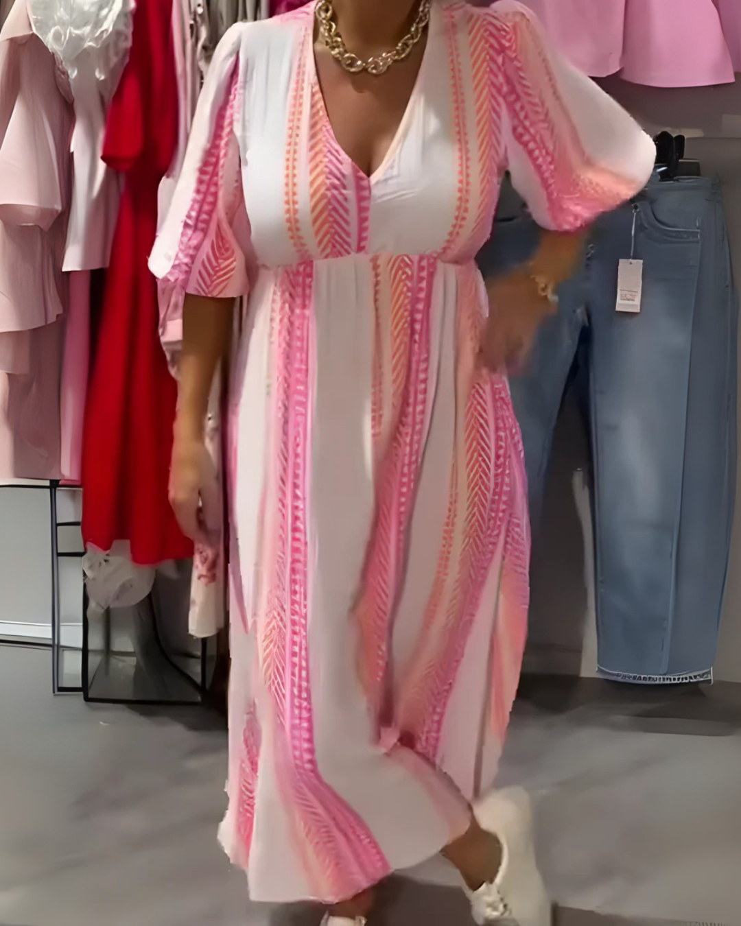 Aurora – Vestito Donna Estivo Midi con Maniche a Farfalla