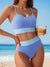 Bikini Donna Ricamato a Vita Alta – Costume Due Pezzi con Fiori in Rilievo
