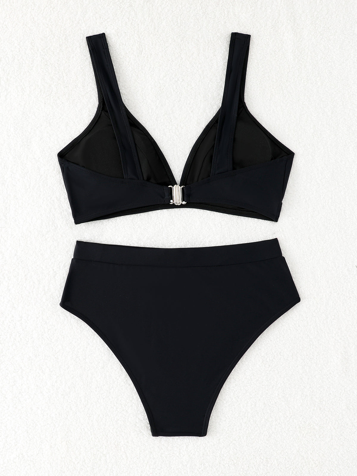 Bikini Due Pezzi Donna Vita Alta – Top Scollo a V Profondo con Spalline Larghe