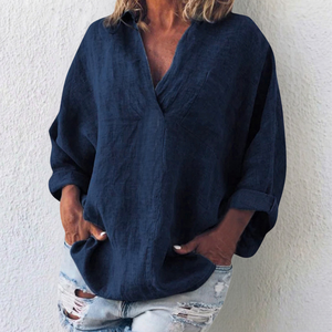 Blusa Donna Oversize in Lino Casual Elegante per Uso Quotidiano - Morbida, Fresca e Versatile - Martina