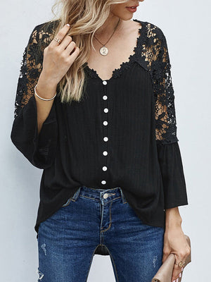 Blusa Donna con Spalle e Schiena in Pizzo