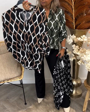 Blusa Elegante Donna con Stampa Geometrica – Camilla