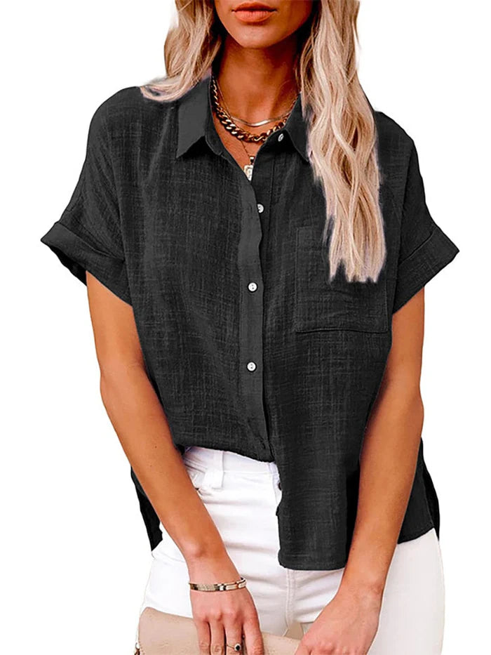 Camicia Donna in Lino a Maniche Corte