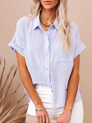 Camicia Donna in Lino a Maniche Corte
