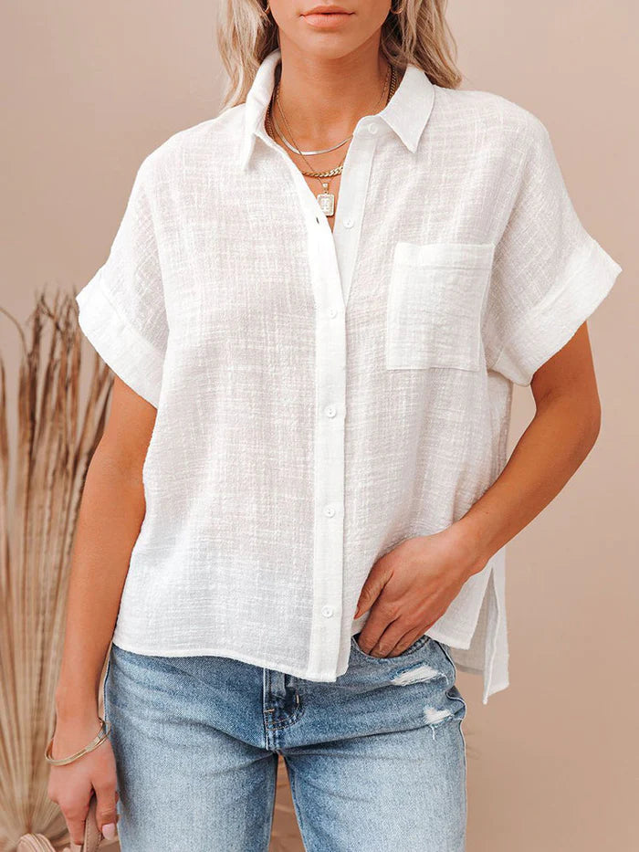 Camicia Donna in Lino a Maniche Corte