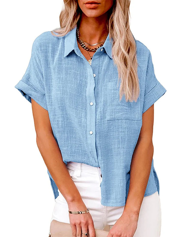 Camicia Donna in Lino a Maniche Corte