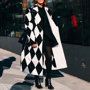 Cappotto Invernale Donna Geometrico - Lungo, Caldo e di Tendenza | Alessia