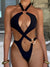 Capri – Costume Intero con Anelli Dorati e Incrocio Cut-Out