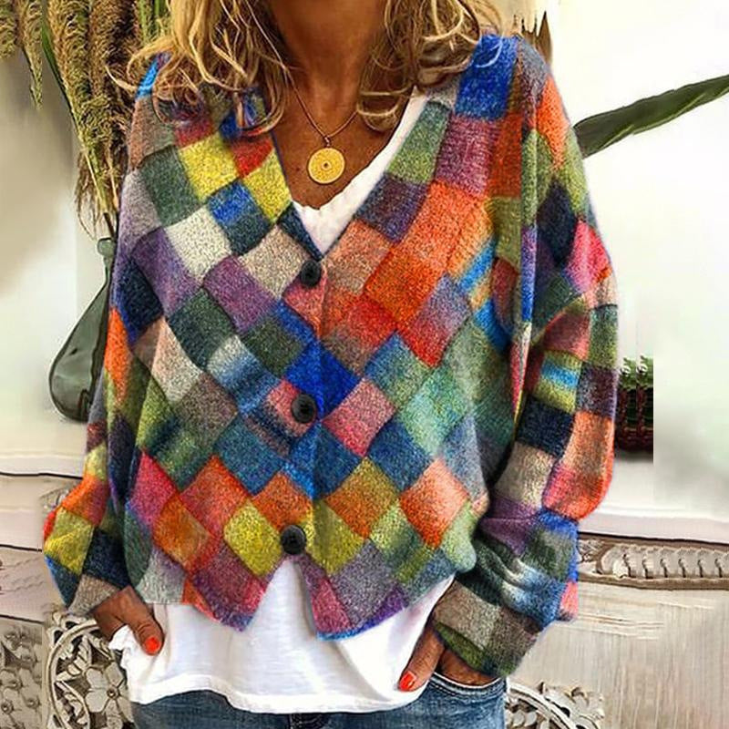 Cardigan Donna Colorato con Bottoni Elegante e Caldo per Look Casual - Morbido e Confortevole - Giorgia