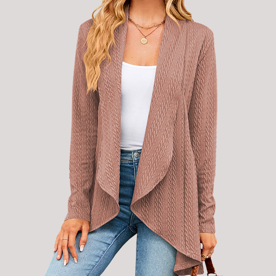 Cardigan Donna Elegante Beatrice – Maglia Morbida Lunga con Taglio Aperto