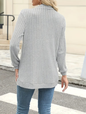 Cardigan Donna Elegante Sofia – Lungo in Maglia a Coste con Tasche