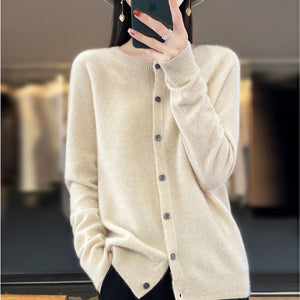 Cardigan Donna Elegante in Lana – Morbido e Termico con Linea Essenziale