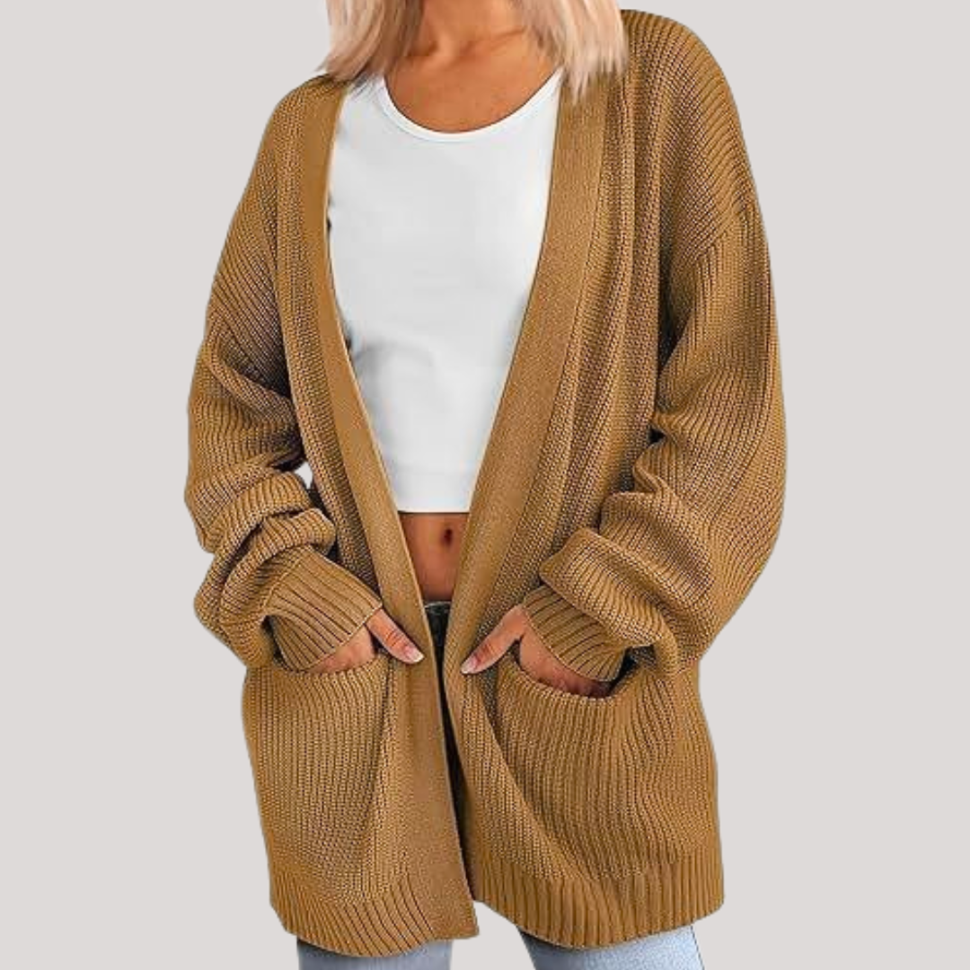 Cardigan Donna Lungo Giorgia – Maglia Morbida con Tasche e Vestibilità Comoda