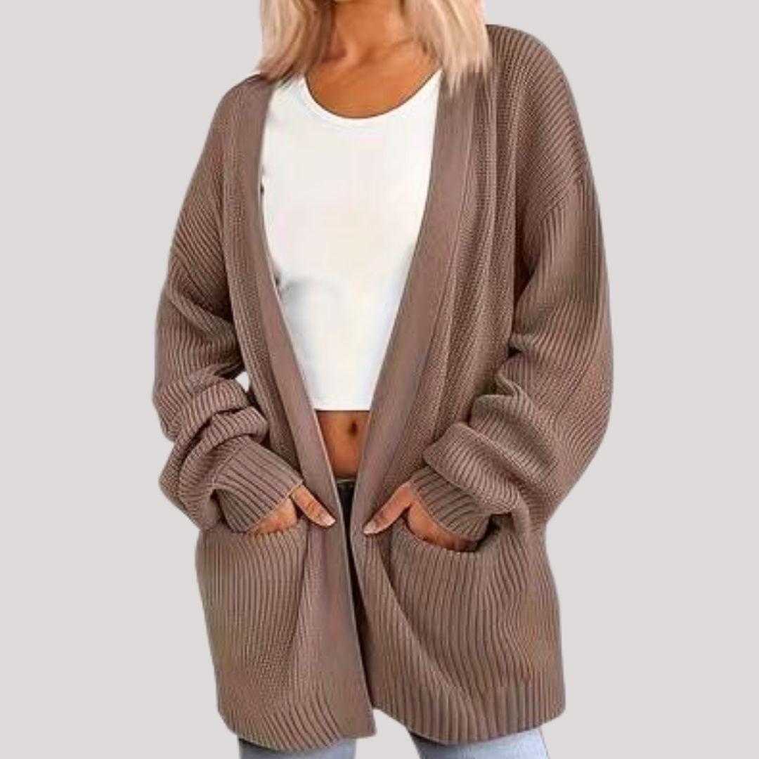 Cardigan Donna Lungo Giorgia – Maglia Morbida con Tasche e Vestibilità Comoda