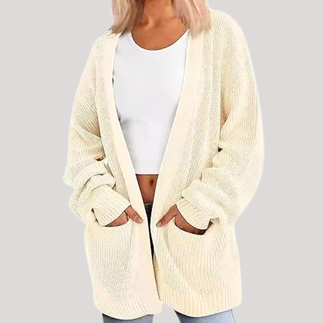 Cardigan Donna Lungo Giorgia – Maglia Morbida con Tasche e Vestibilità Comoda